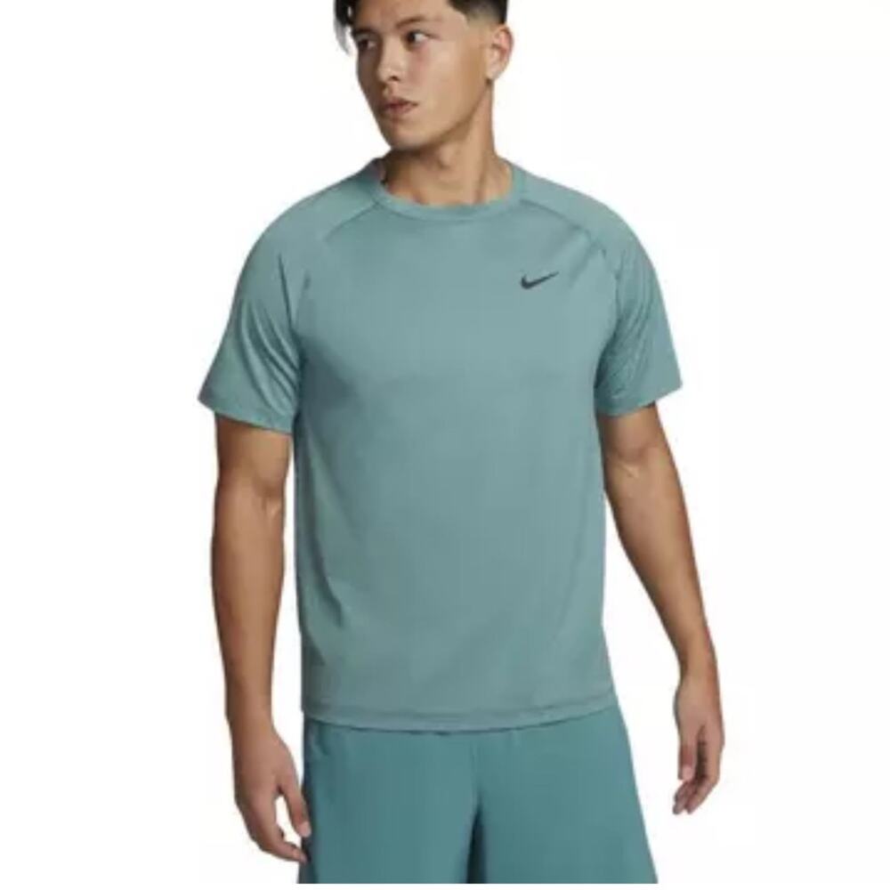 Nike Dri Fit Fitness Athletic Short Sleeve Training Top Green Small New
